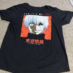 Tokyo Ghoul Ken Kaneki T-Shirt Large Black Anime Graphic Tee Funimation Adult